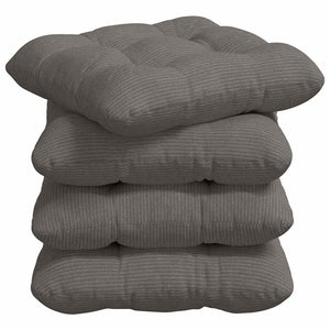 Sitzkissen 4er Set Hellgrau Cord 45x45 cm