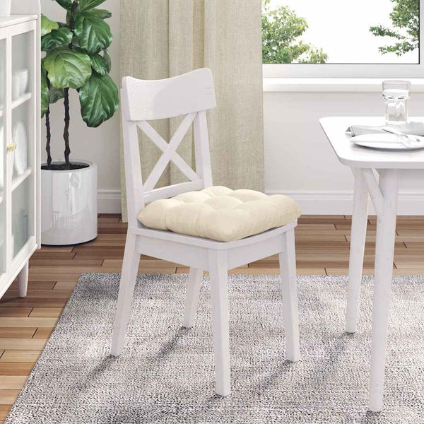 Sitzkissen 4er Set Creme Cord 45x45 cm