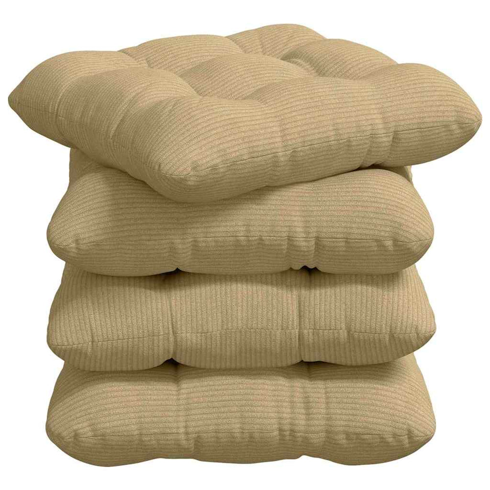 Cord Sitzkissen 4er-Set Grau-Grün 45x45 cm