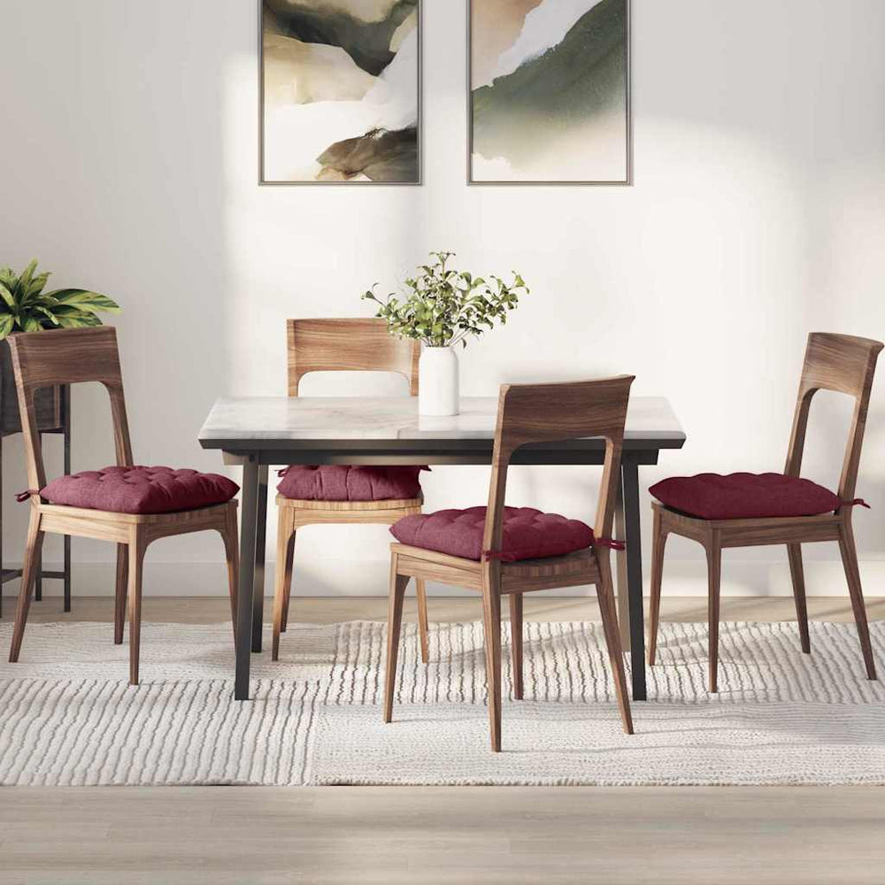 Weinrote Sitzkissen 4er Set, 40x40 cm