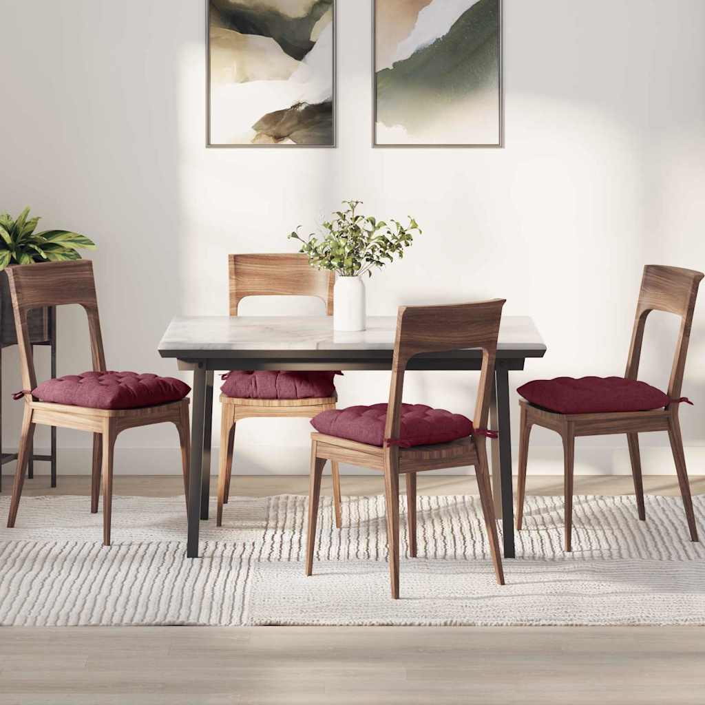 Weinrote Sitzkissen 4er Set, 40x40 cm