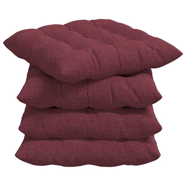 Weinrote Sitzkissen 4er Set, 40x40 cm