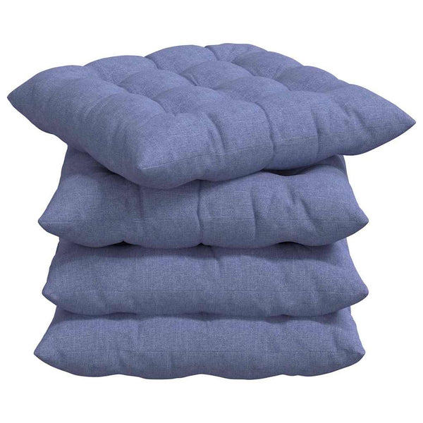 Sitzkissen 4er Set Jeans Blau 40x40
