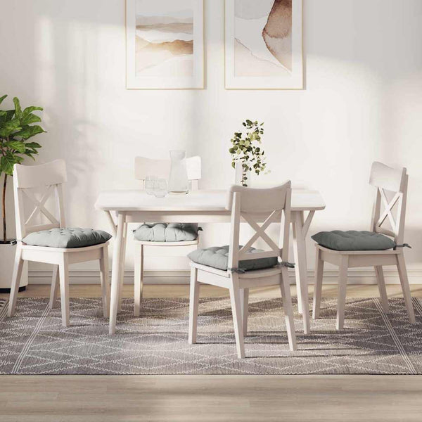 Sitzkissen 4er Set Hellgrau Mikrofaser 40x40