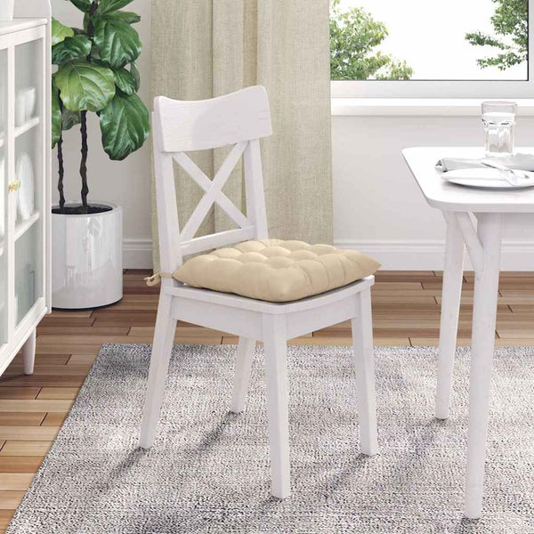 Sitzkissen Creme 4er-Set Mikrofaser 40x40