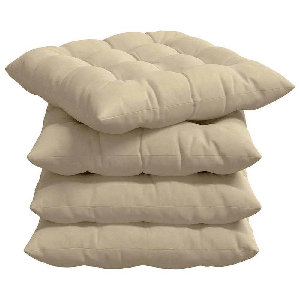 Sitzkissen Creme 4er-Set Mikrofaser 40x40