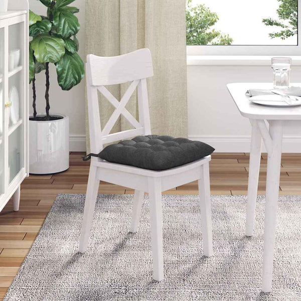 Sitzkissen 4er Set Dunkelgrau Cord