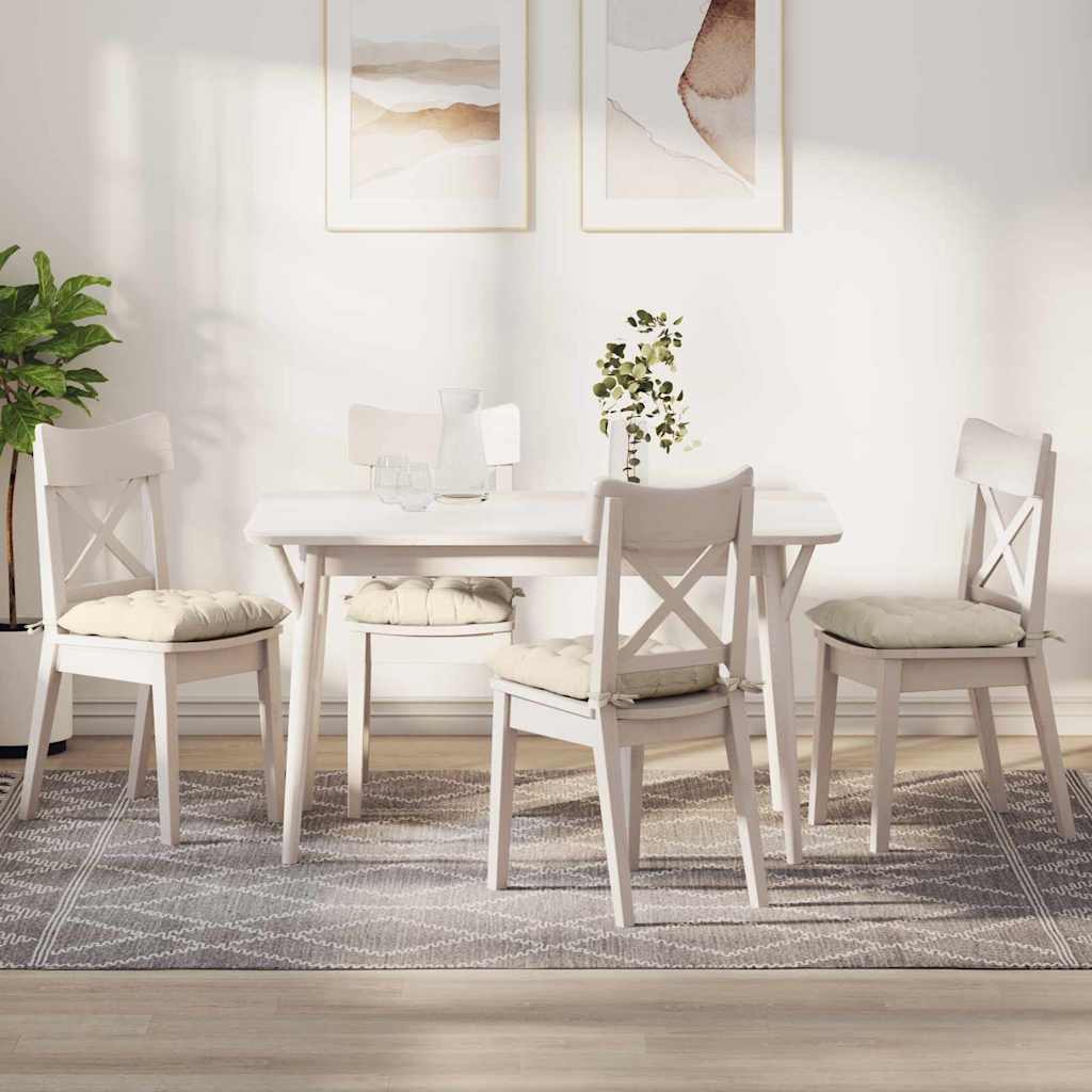 Sitzkissen 4er Set Creme Cordstoff 40x40