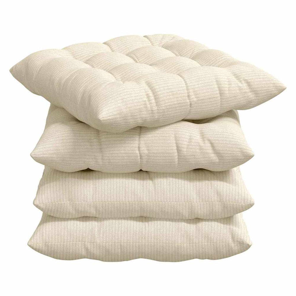 Sitzkissen 4er Set Creme Cordstoff 40x40