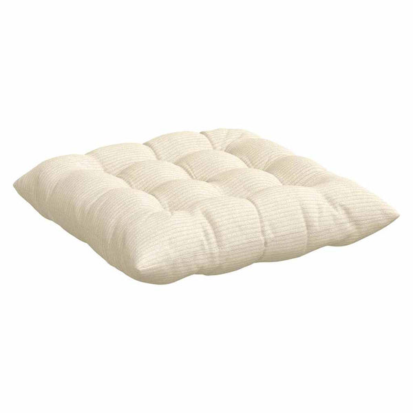 Sitzkissen 4er Set Creme Cordstoff 40x40