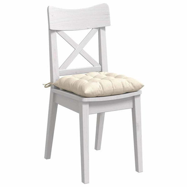 Sitzkissen 4er Set Creme Cordstoff 40x40