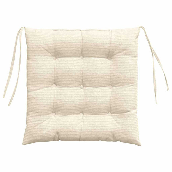 Sitzkissen 4er Set Creme Cordstoff 40x40
