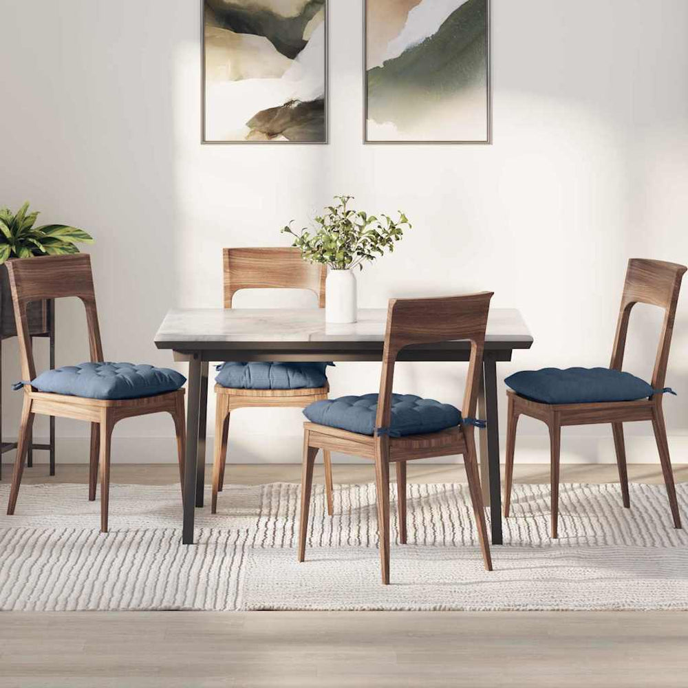 Sitzkissen 4er-Set Blau Cord 40x40 cm