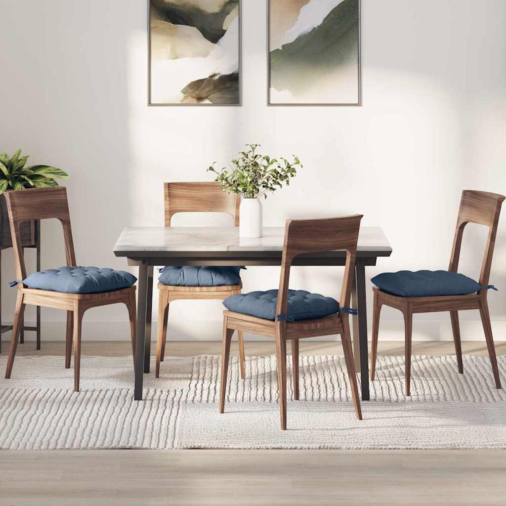 Sitzkissen 4er-Set Blau Cord 40x40 cm