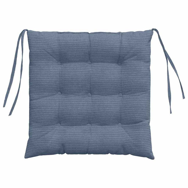 Sitzkissen 4er-Set Blau Cord 40x40 cm