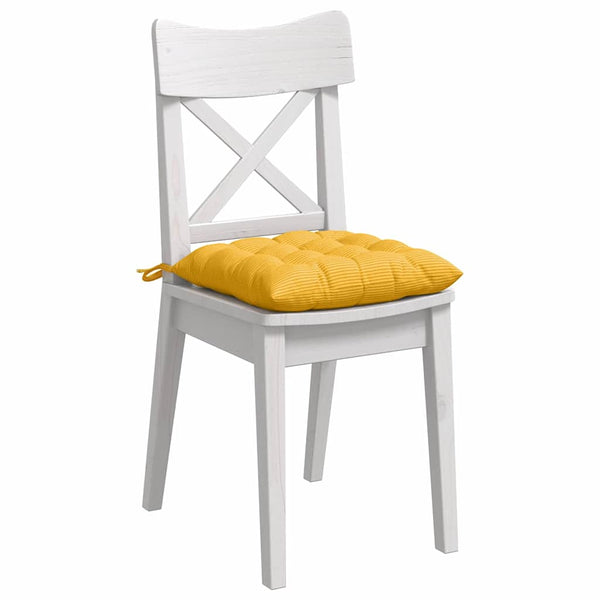 Sitzkissen Gelb Cord 40x40 cm 4er-Set