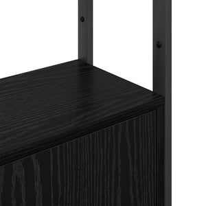 Bücherregal Schwarz Eichenoptik 161 cm