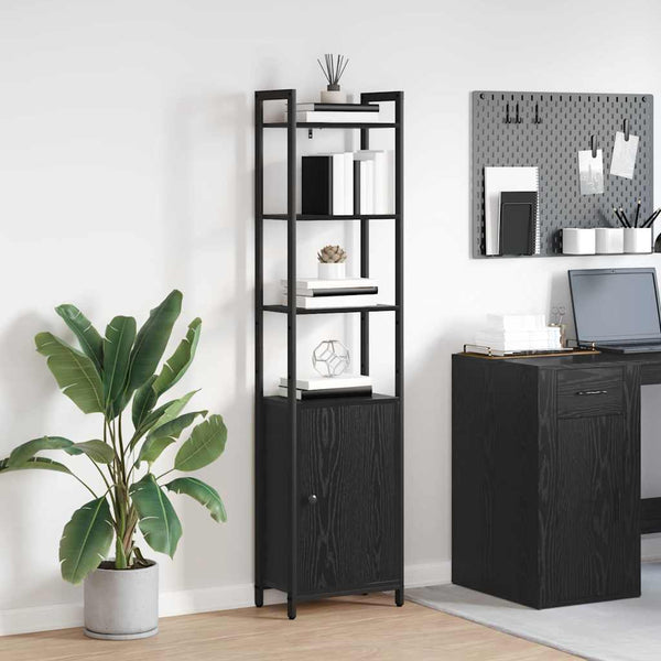 Bücherregal Schwarz Eichenoptik 161 cm