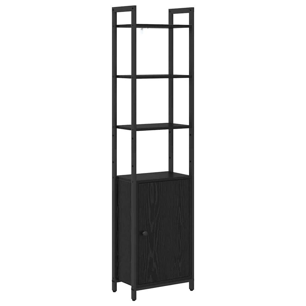 Bücherregal Schwarz Eichenoptik 161 cm
