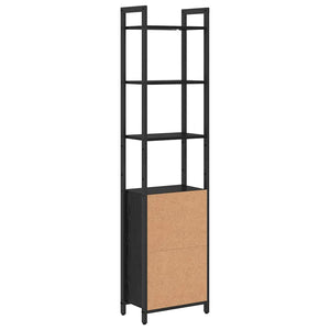 Bücherregal Schwarz Eichenoptik 161 cm