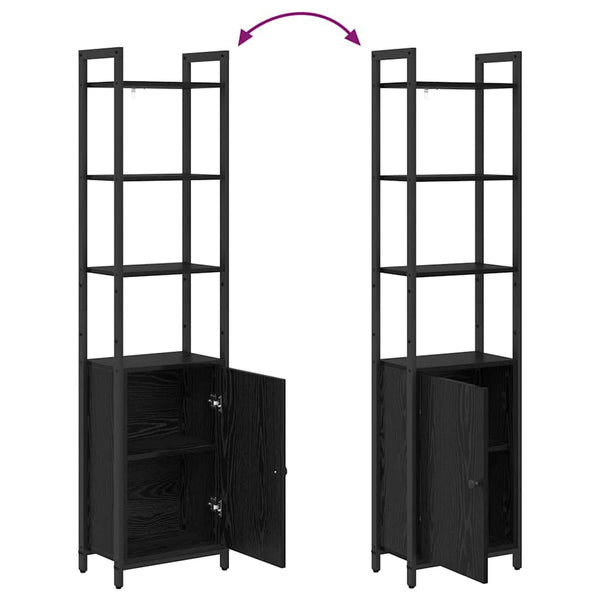 Bücherregal Schwarz Eichenoptik 161 cm
