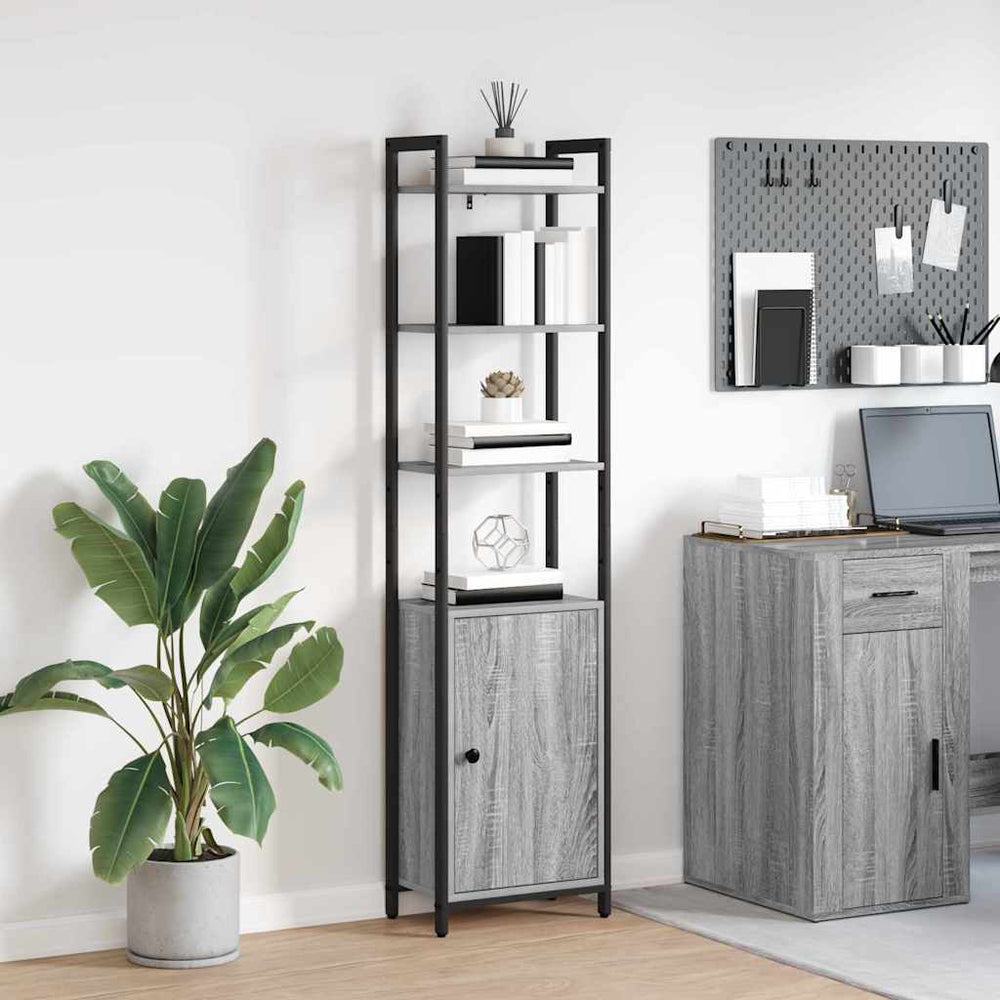 Bücherregal Grau Sonoma 40x24x161 cm