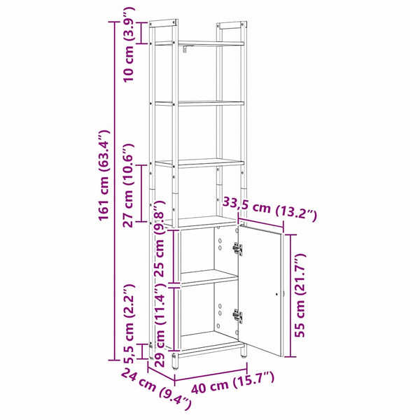 Bücherregal Altholz 161 cm