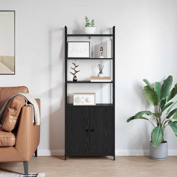 Bücherregal Schwarz Eichenoptik 161 cm