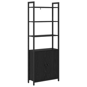 Bücherregal Schwarz Eichenoptik 161 cm