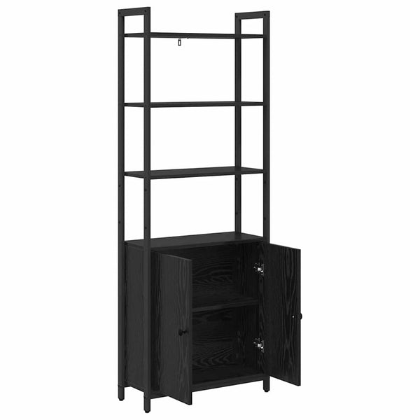 Bücherregal Schwarz Eichenoptik 161 cm