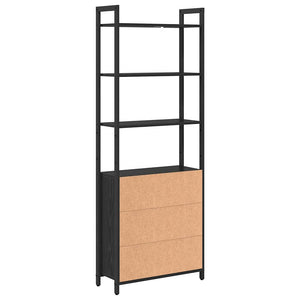 Bücherregal Schwarz Eichenoptik 161 cm