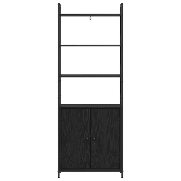 Bücherregal Schwarz Eichenoptik 161 cm