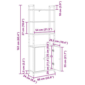 Bücherregal Sonoma Eiche 60x24x161 cm