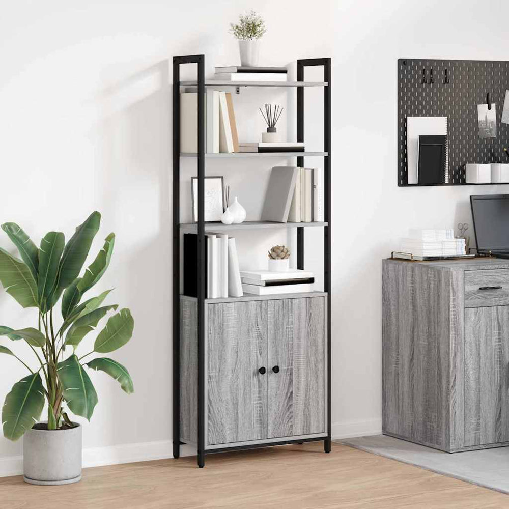 Bücherregal Grau Sonoma 60x24x161cm