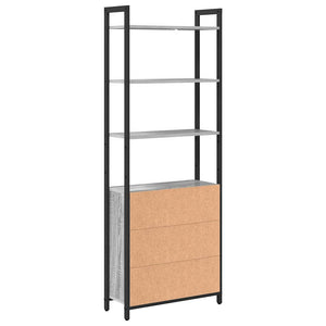 Bücherregal Grau Sonoma 60x24x161cm