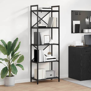 Bücherregal Schwarz Eichen-Optik, 171 cm hoch
