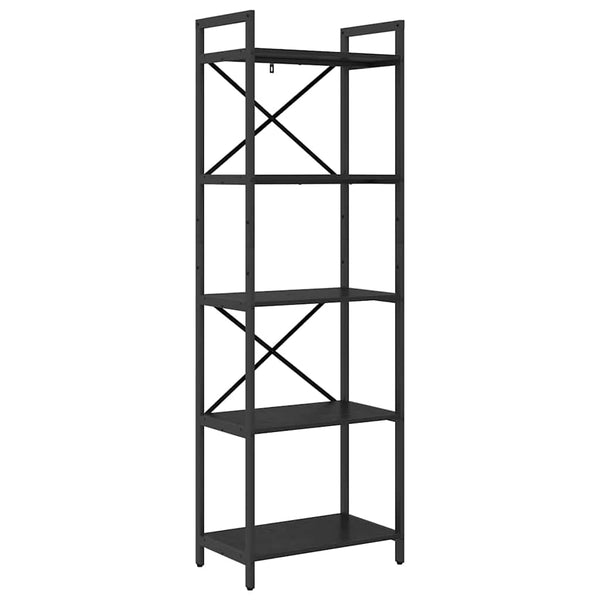 Bücherregal Schwarz Eichen-Optik, 171 cm hoch