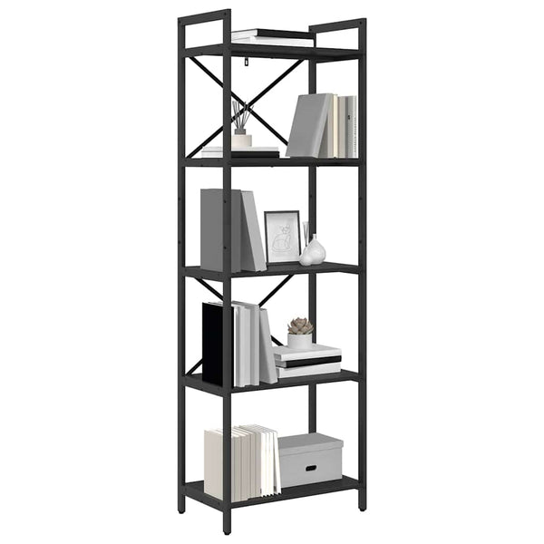 Bücherregal Schwarz Eichen-Optik, 171 cm hoch
