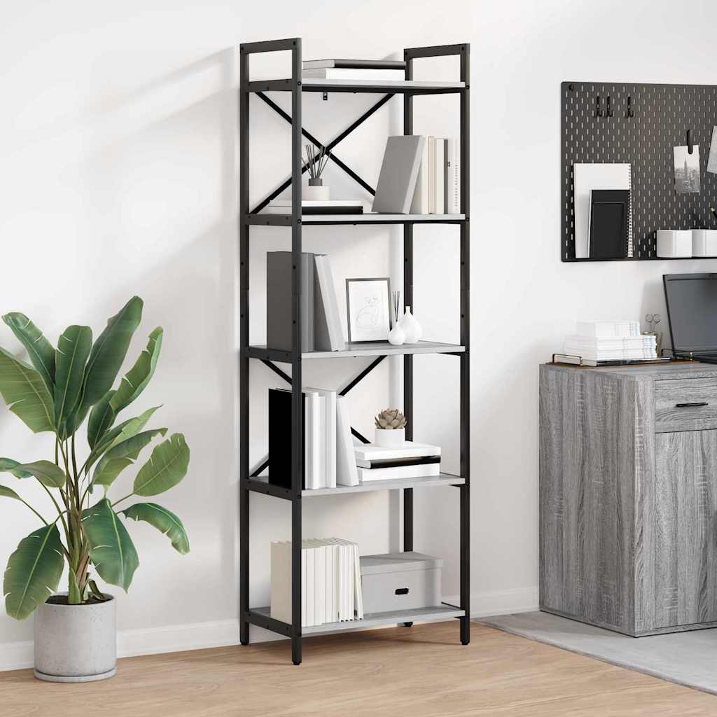 Bücherregal Grau Sonoma 56x34x171cm