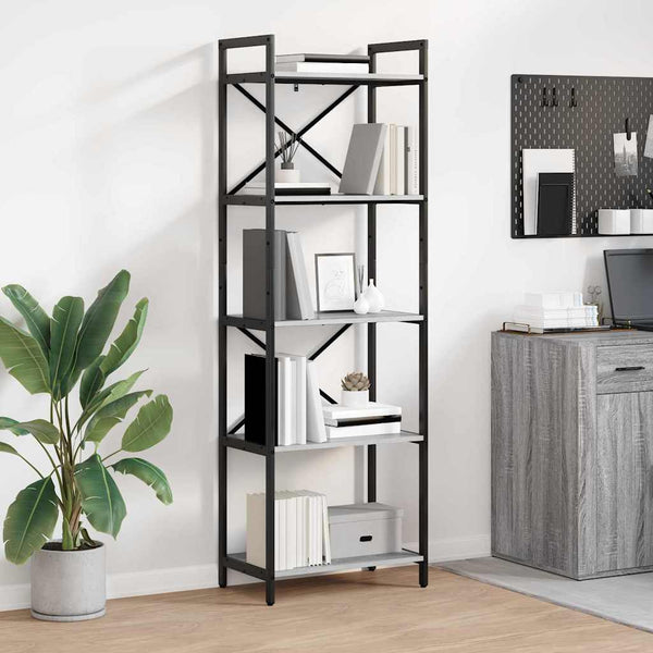 Bücherregal Grau Sonoma 56x34x171cm