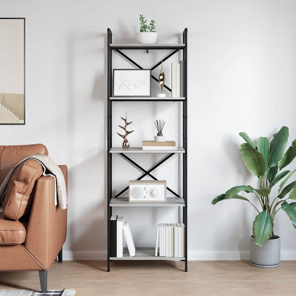 Bücherregal Grau Sonoma 56x34x171cm