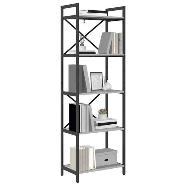 Bücherregal Grau Sonoma 56x34x171cm