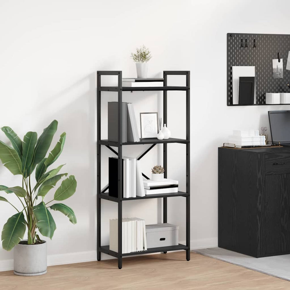 Bücherregal Schwarz Eichen-Optik
