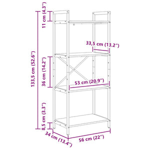 Bücherregal Sonoma Eiche 133,5 cm