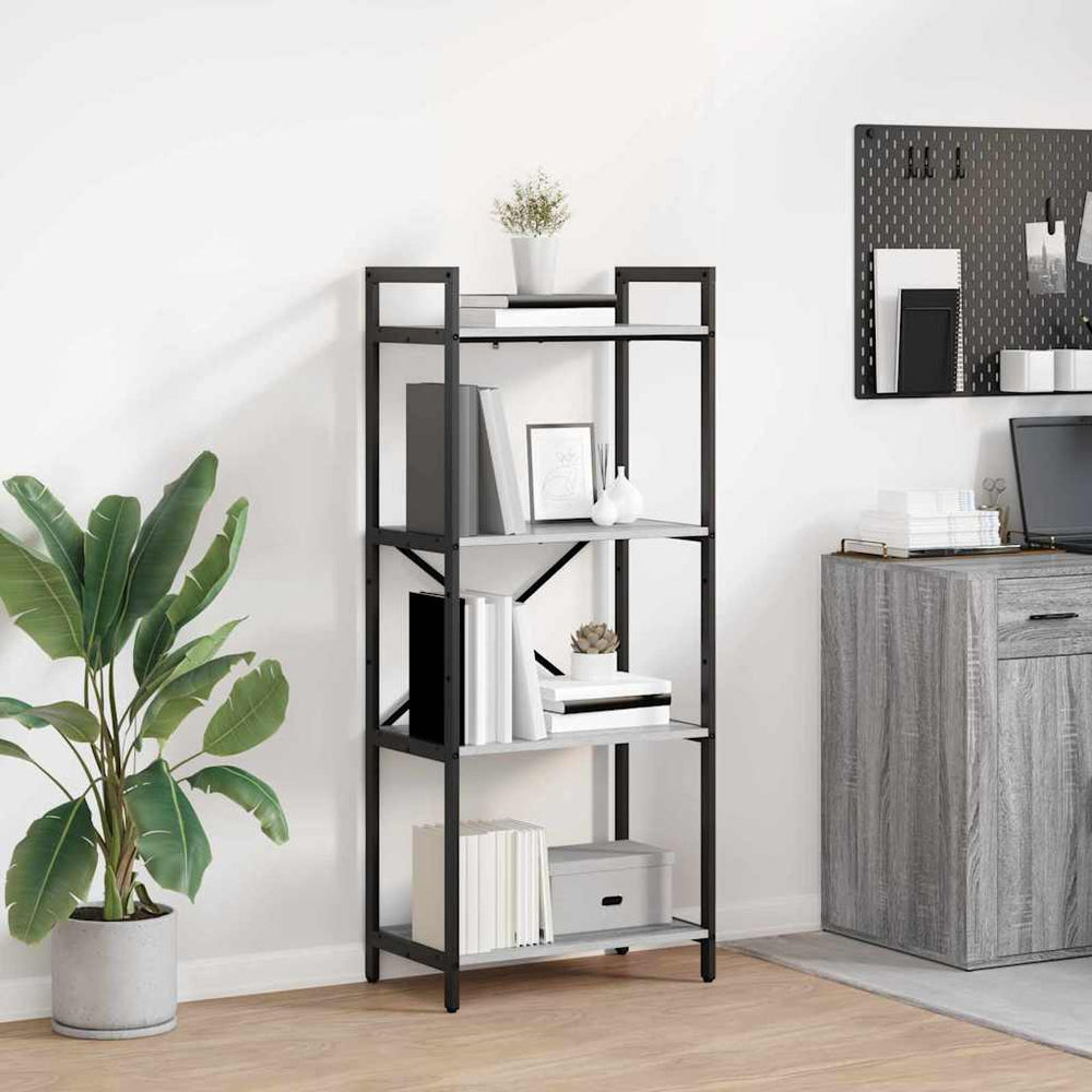Bücherregal Grau Sonoma 56x34x133,5cm