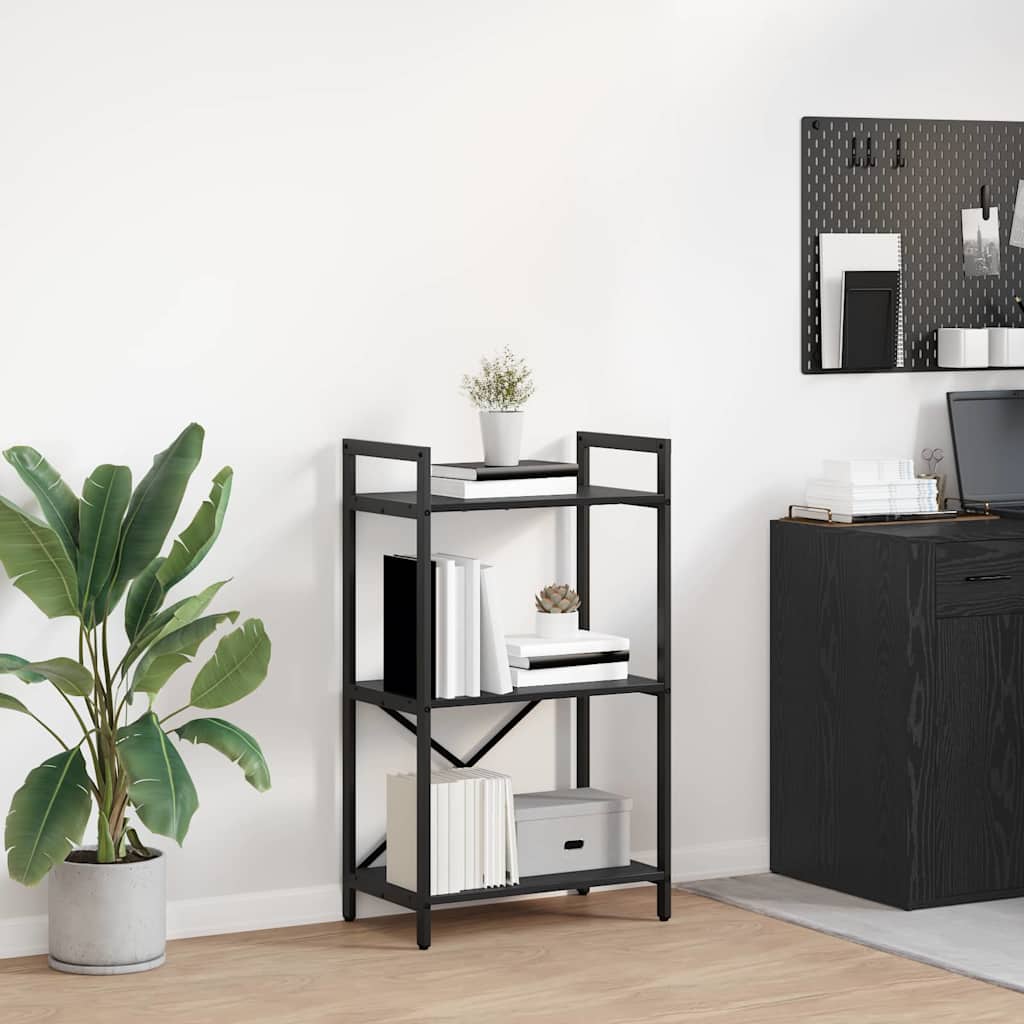 Bücherregal Schwarz Eichen-Optik