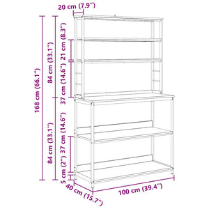 vidaXL Étagère de cuisine chêne Sonoma 100 x 40 x 168 cm bois d'ingénierie
