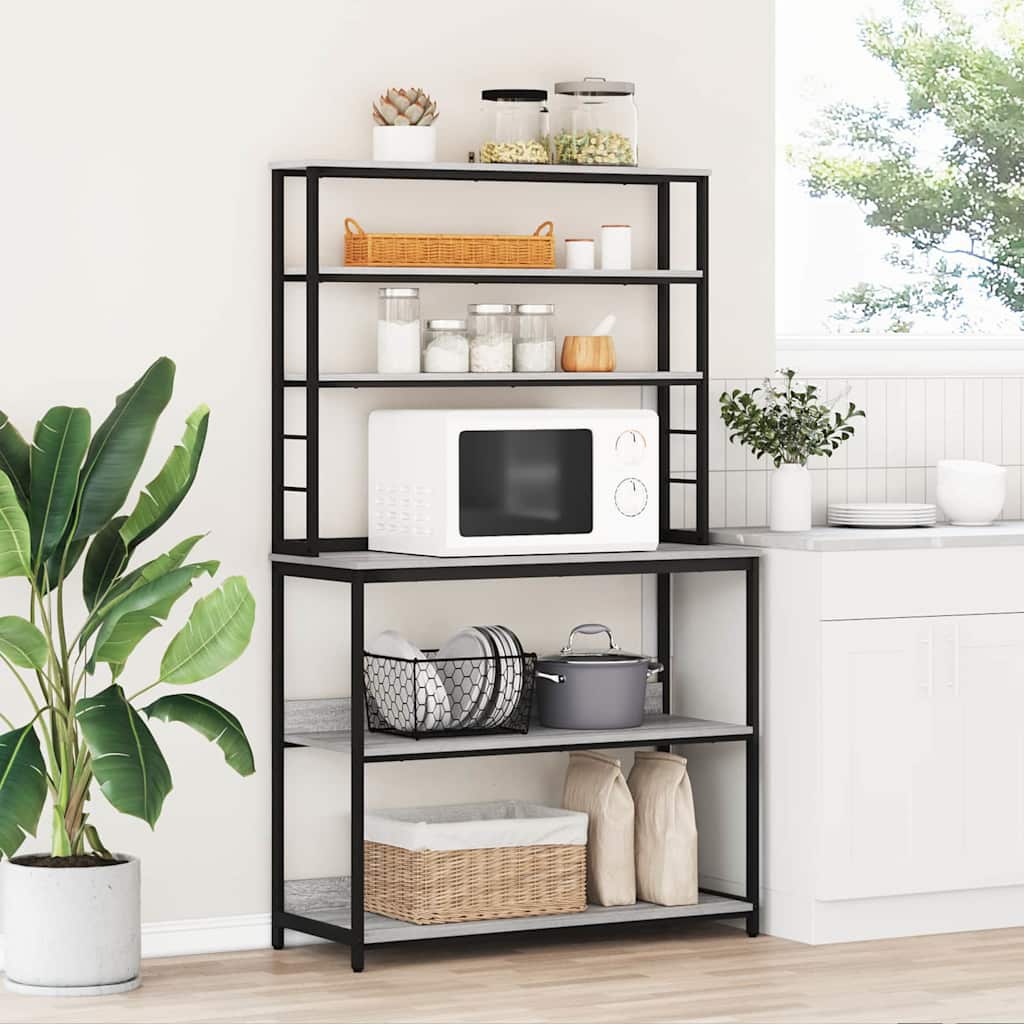 vidaXL Étagère de cuisine Sonoma gris 100 x 40 x 168 cm bois d'ingénierie