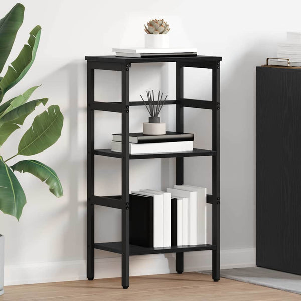 Schwarzes Bücherregal Eichen-Optik
