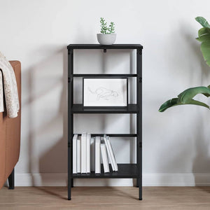 Schwarzes Bücherregal Eichen-Optik